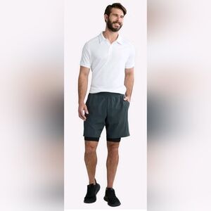 NWT Athletic Works Big Men's 2 in 1 Gym Shorts with Liner, 3X (48-50)‎ Black